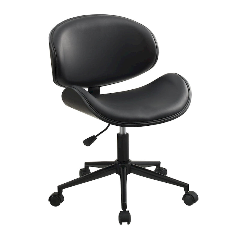 Noir / Gris / Beige, Chaise de bureau réglable de style moderne du milieu du siècle, Simple