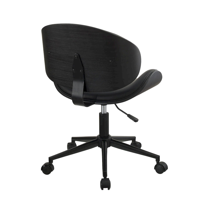 Noir / Gris / Beige, Chaise de bureau réglable de style moderne du milieu du siècle, Simple