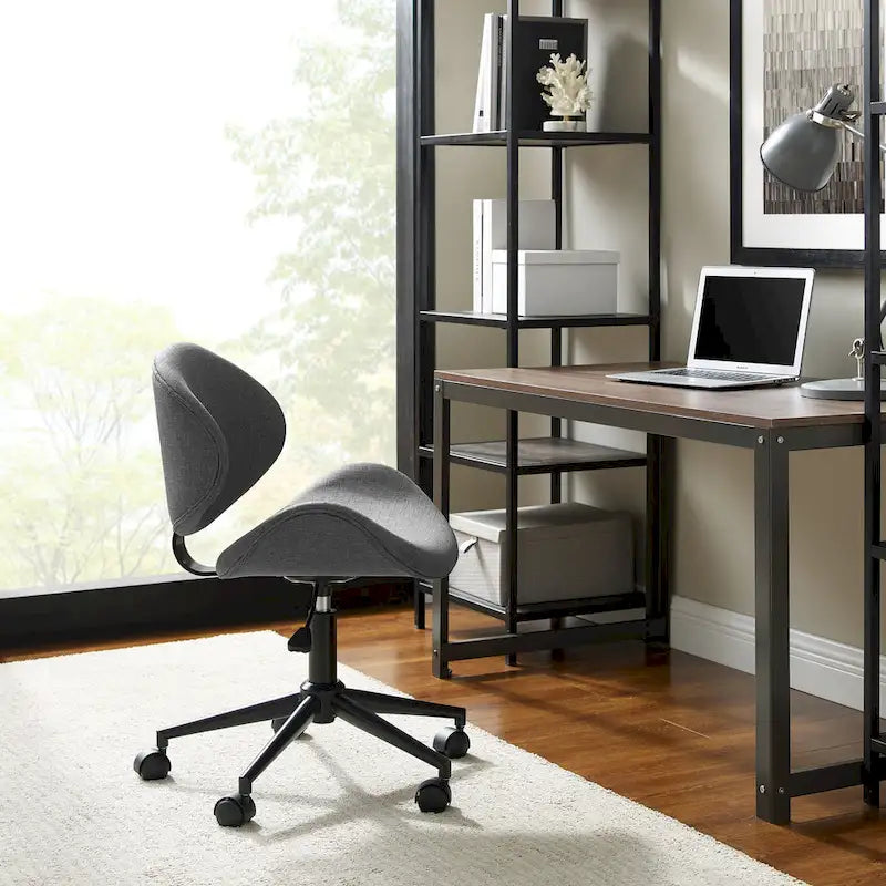 Noir / Gris / Beige, Chaise de bureau réglable de style moderne du milieu du siècle, Simple