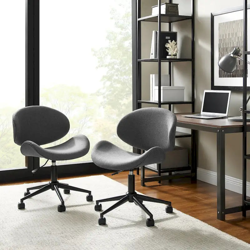 Noir / Gris / Beige, Chaise de bureau réglable de style moderne du milieu du siècle, Simple