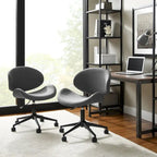 Noir / Gris / Beige, Chaise de bureau réglable de style moderne du milieu du siècle, Simple