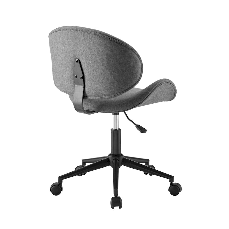 Noir / Gris / Beige, Chaise de bureau réglable de style moderne du milieu du siècle, Simple