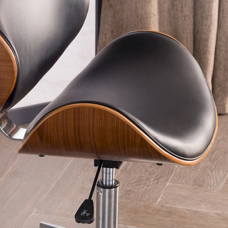 Noir / Gris / Beige, Chaise de bureau réglable de style moderne du milieu du siècle, Simple