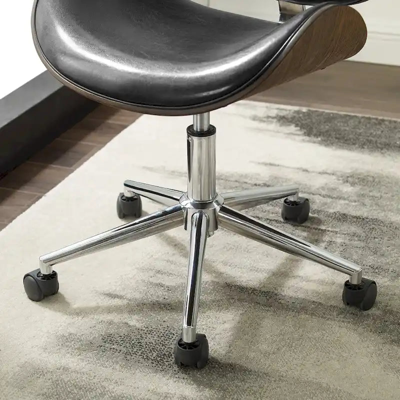 Noir / Gris / Beige, Chaise de bureau réglable de style moderne du milieu du siècle, Simple