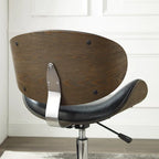 Noir / Gris / Beige, Chaise de bureau réglable de style moderne du milieu du siècle, Simple