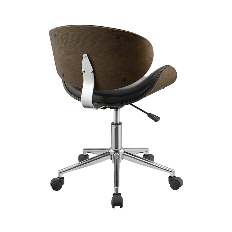 Noir / Gris / Beige, Chaise de bureau réglable de style moderne du milieu du siècle, Simple