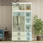 Armoire-penderie moderne autoportante meuble de rangement haut blanc - H93,7