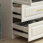 Armoire-penderie moderne autoportante meuble de rangement haut blanc - H93,7