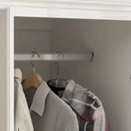 Armoire-penderie moderne autoportante meuble de rangement haut blanc - H93,7