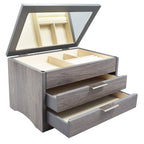 Boîte à bijoux en bois gris vieilli