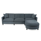 107,87'Canapé d'angle avec 1 pouf, coussin d'assise et coussin de dossier amovibles
