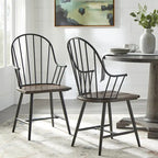 Simple Living Milo Mixed Media Spindle Arm Chairs (Set of 2) - N/A