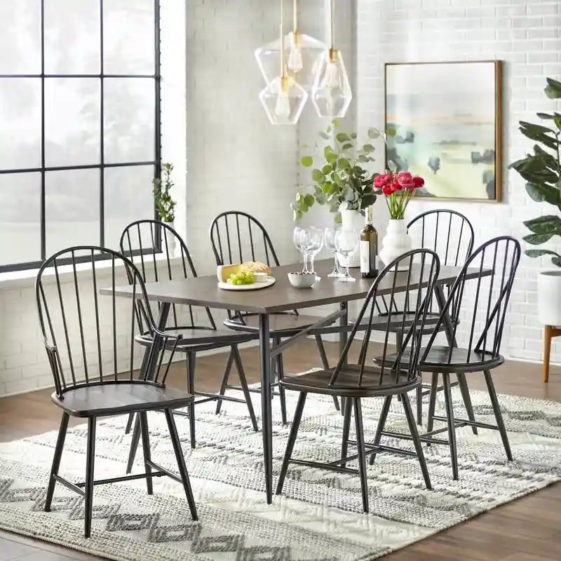 Chaises à accoudoirs fuselés en matériaux mixtes Milo Simple Living (lot de 2) - N/A