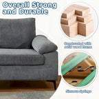 Canapé d'angle en velours côtelé noir / camel / gris avec pouf, réversible, 3 places