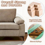 Canapé d'angle en velours côtelé noir / camel / gris avec pouf, réversible, 3 places