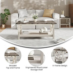 Table basse de ferme traditionnelle en bois massif