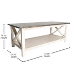 Table basse de ferme traditionnelle en bois massif