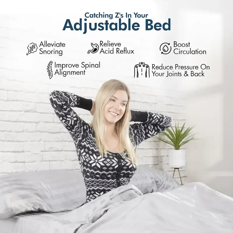 Cadre de lit réglable gris avec matelas hybride de 35,5 cm, massage et USB, 1 à 2 personnes