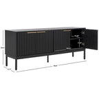 Meuble TV/multimédia Deandra à 4 portes SAFAVIEH (convient aux téléviseurs à écran plat jusqu'à 65 pouces) - 154,4 cm x 44,9 cm x 62,5 cm - 61Lx18Px25H