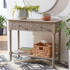 SAFAVIEH Leonia Console 2 tiroirs - 35,5 L x 13 P x 29,5 H - 36 L x 13 P x 30 H