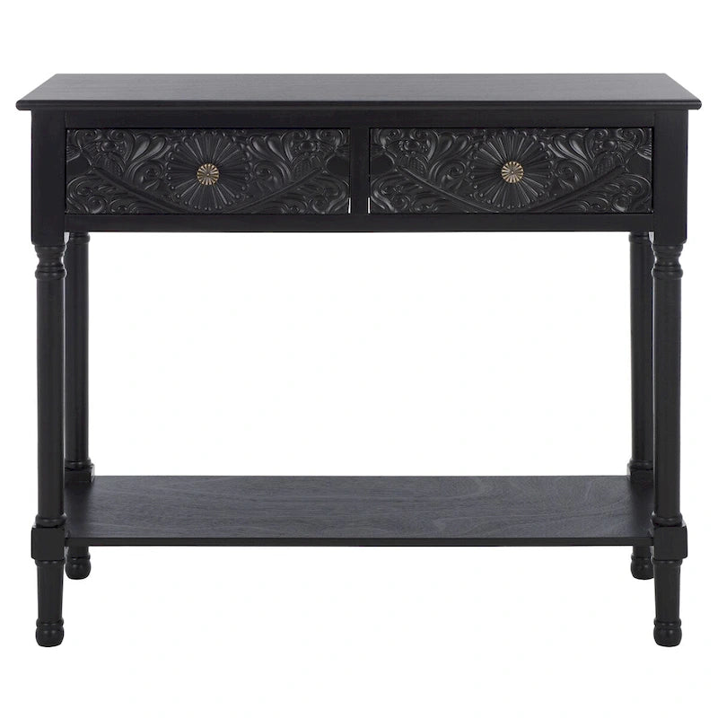 SAFAVIEH Leonia Console 2 tiroirs - 35,5 L x 13 P x 29,5 H - 36 L x 13 P x 30 H