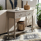 SAFAVIEH Leonia Console 2 tiroirs - 35,5 L x 13 P x 29,5 H - 36 L x 13 P x 30 H