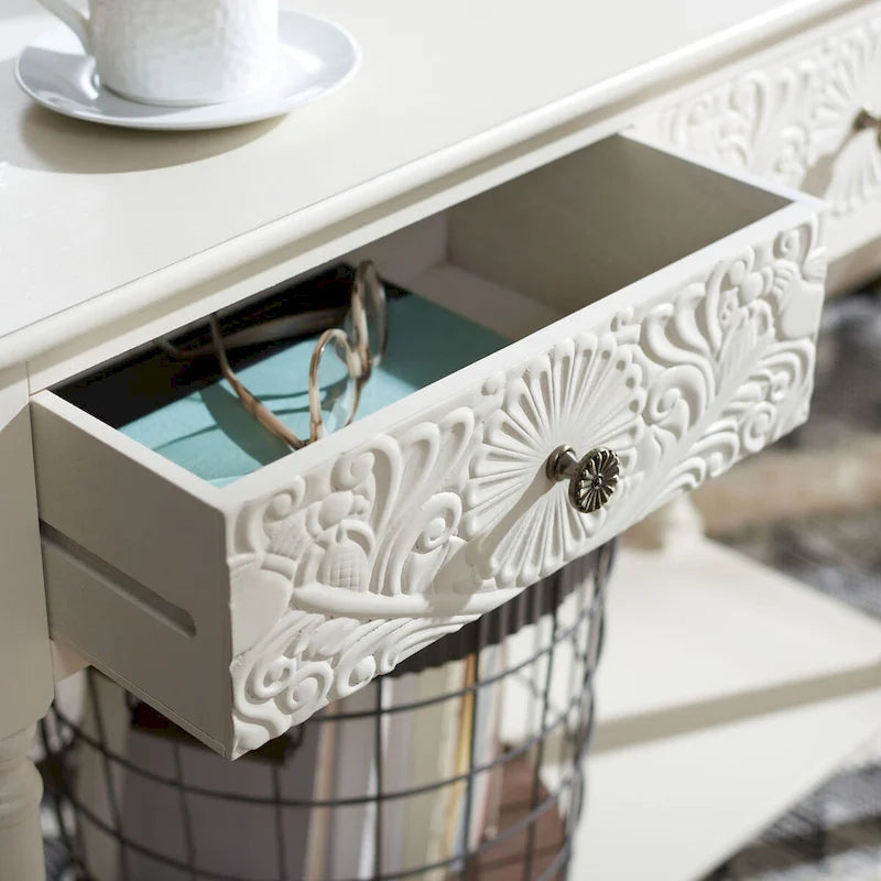 SAFAVIEH Leonia Console 2 tiroirs - 35,5 L x 13 P x 29,5 H - 36 L x 13 P x 30 H