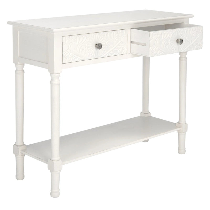 SAFAVIEH Leonia Console 2 tiroirs - 35,5 L x 13 P x 29,5 H - 36 L x 13 P x 30 H