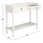 SAFAVIEH Leonia Console 2 tiroirs - 35,5 L x 13 P x 29,5 H - 36 L x 13 P x 30 H
