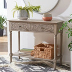 SAFAVIEH Leonia Console 2 tiroirs - 35,5 L x 13 P x 29,5 H - 36 L x 13 P x 30 H