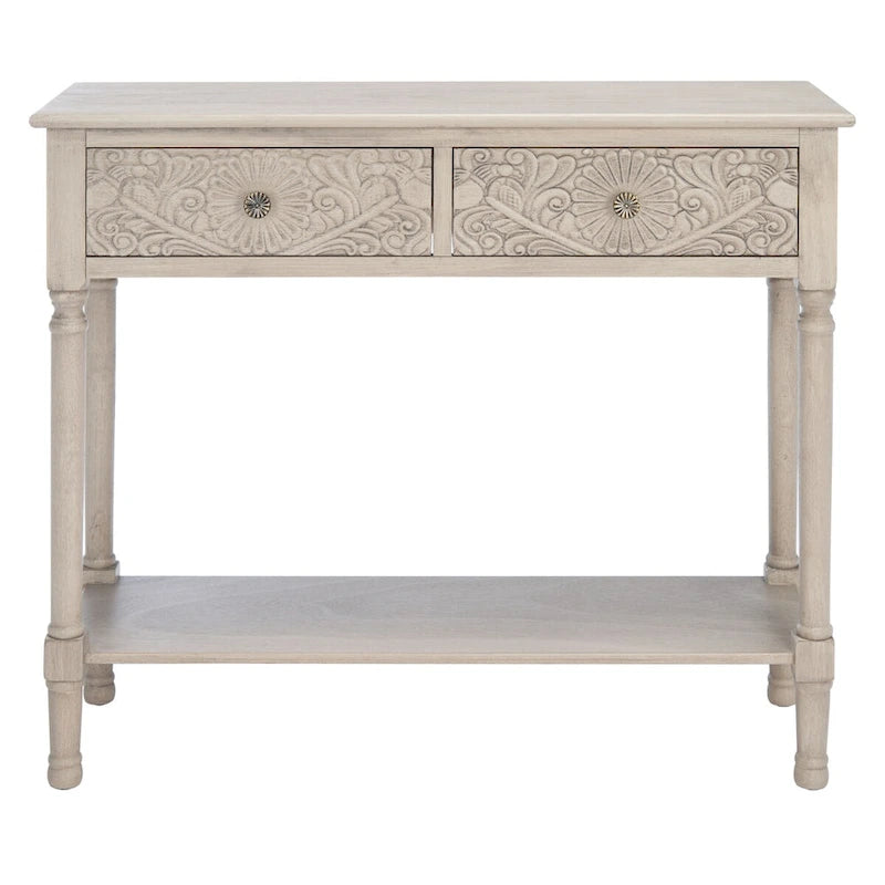 SAFAVIEH Leonia Console 2 tiroirs - 35,5 L x 13 P x 29,5 H - 36 L x 13 P x 30 H