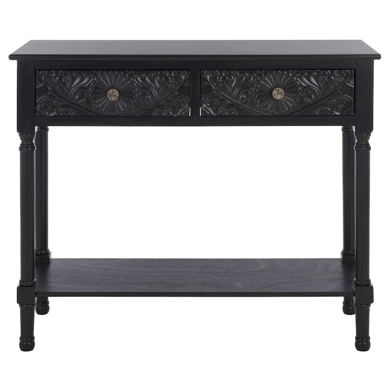 SAFAVIEH Leonia Console 2 tiroirs - 35,5 L x 13 P x 29,5 H - 36 L x 13 P x 30 H