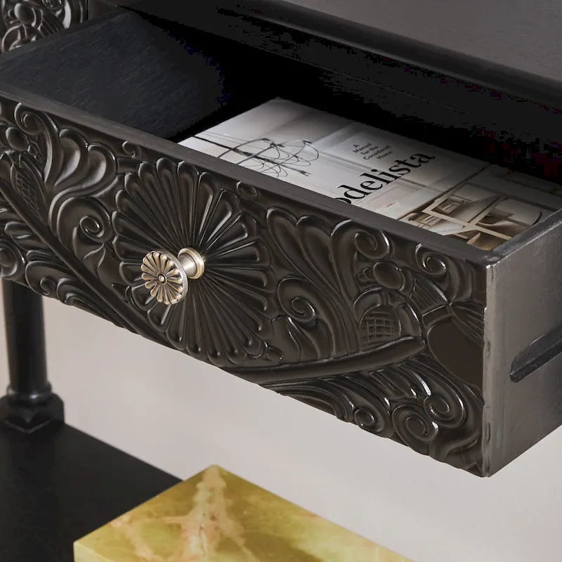 SAFAVIEH Leonia Console 2 tiroirs - 35,5 L x 13 P x 29,5 H - 36 L x 13 P x 30 H