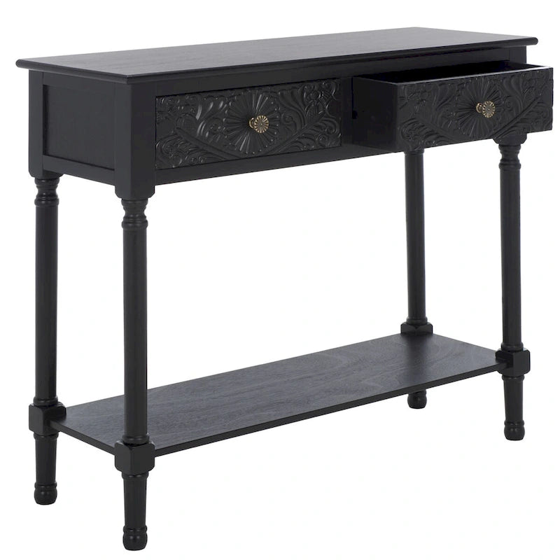 SAFAVIEH Leonia Console 2 tiroirs - 35,5 L x 13 P x 29,5 H - 36 L x 13 P x 30 H