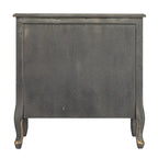 Commode 3 tiroirs vieillie bleu / gris / noir, 1 personne