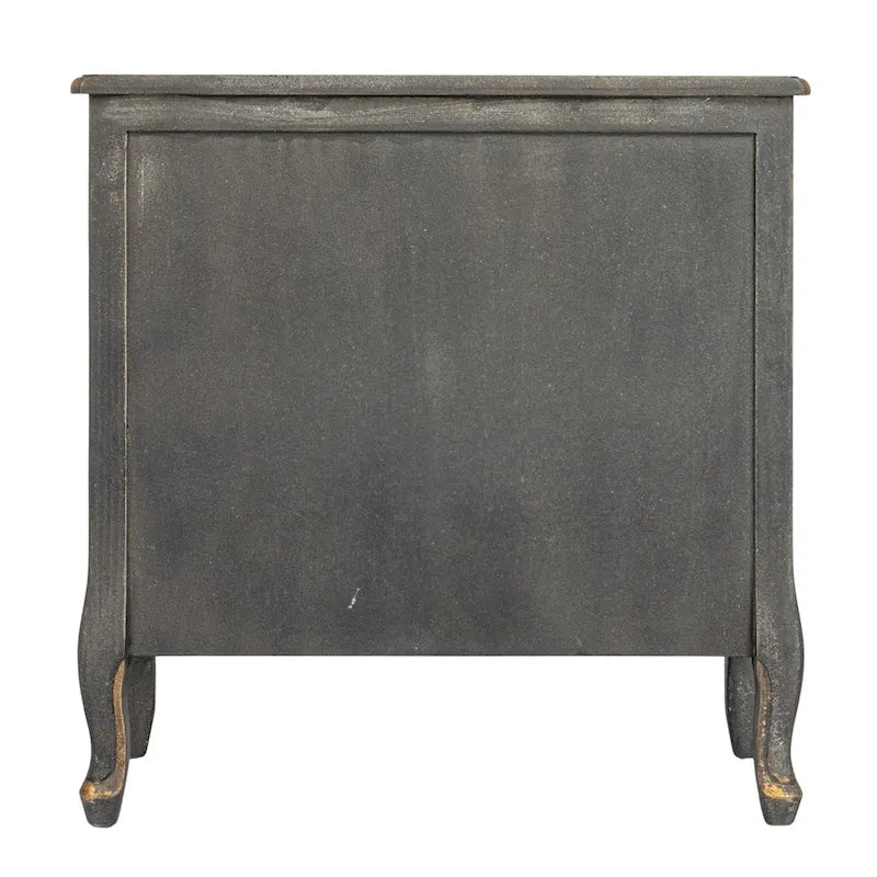 Commode 3 tiroirs vieillie bleu / gris / noir, 1 personne