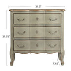 Commode 3 tiroirs vieillie bleu / gris / noir, 1 personne
