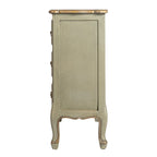 Commode 3 tiroirs vieillie bleu / gris / noir, 1 personne