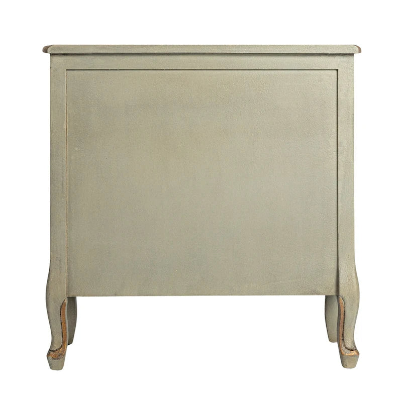 Commode 3 tiroirs vieillie bleu / gris / noir, 1 personne