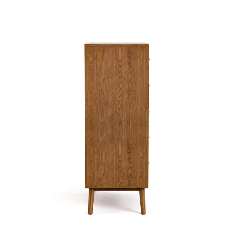 Commode 5 tiroirs en noyer | Moderne du milieu du siècle | Pour 1