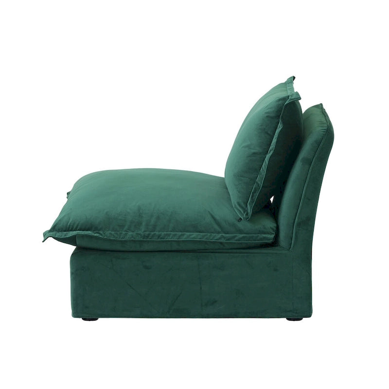 Canapé d'angle en velours 3 places avec méridienne, rouge/vert/bleu/orange