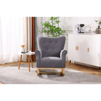 Fauteuil à bascule en velours violet / noir / gris / beige, une place