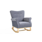 Fauteuil à bascule en velours violet / noir / gris / beige, une place