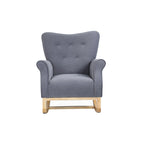 Fauteuil à bascule en velours violet / noir / gris / beige, une place