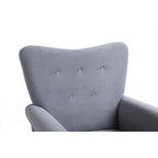 Fauteuil à bascule en velours violet / noir / gris / beige, une place