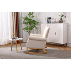 Fauteuil à bascule en velours violet / noir / gris / beige, une place
