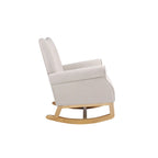 Fauteuil à bascule en velours violet / noir / gris / beige, une place