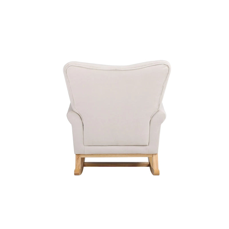 Fauteuil à bascule en velours violet / noir / gris / beige, une place