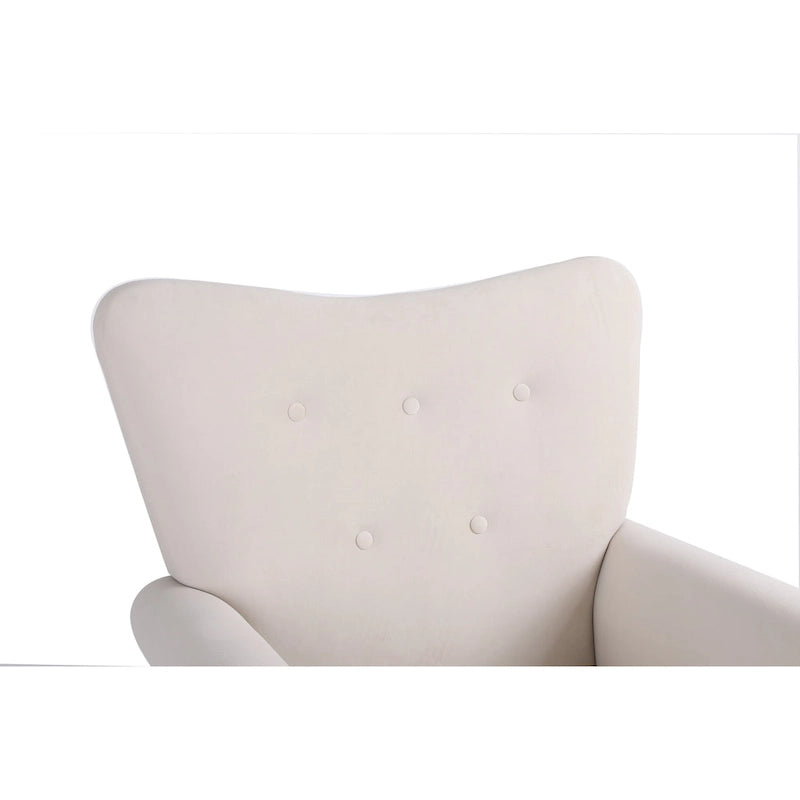 Fauteuil à bascule en velours violet / noir / gris / beige, une place