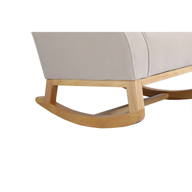 Fauteuil à bascule en velours violet / noir / gris / beige, une place